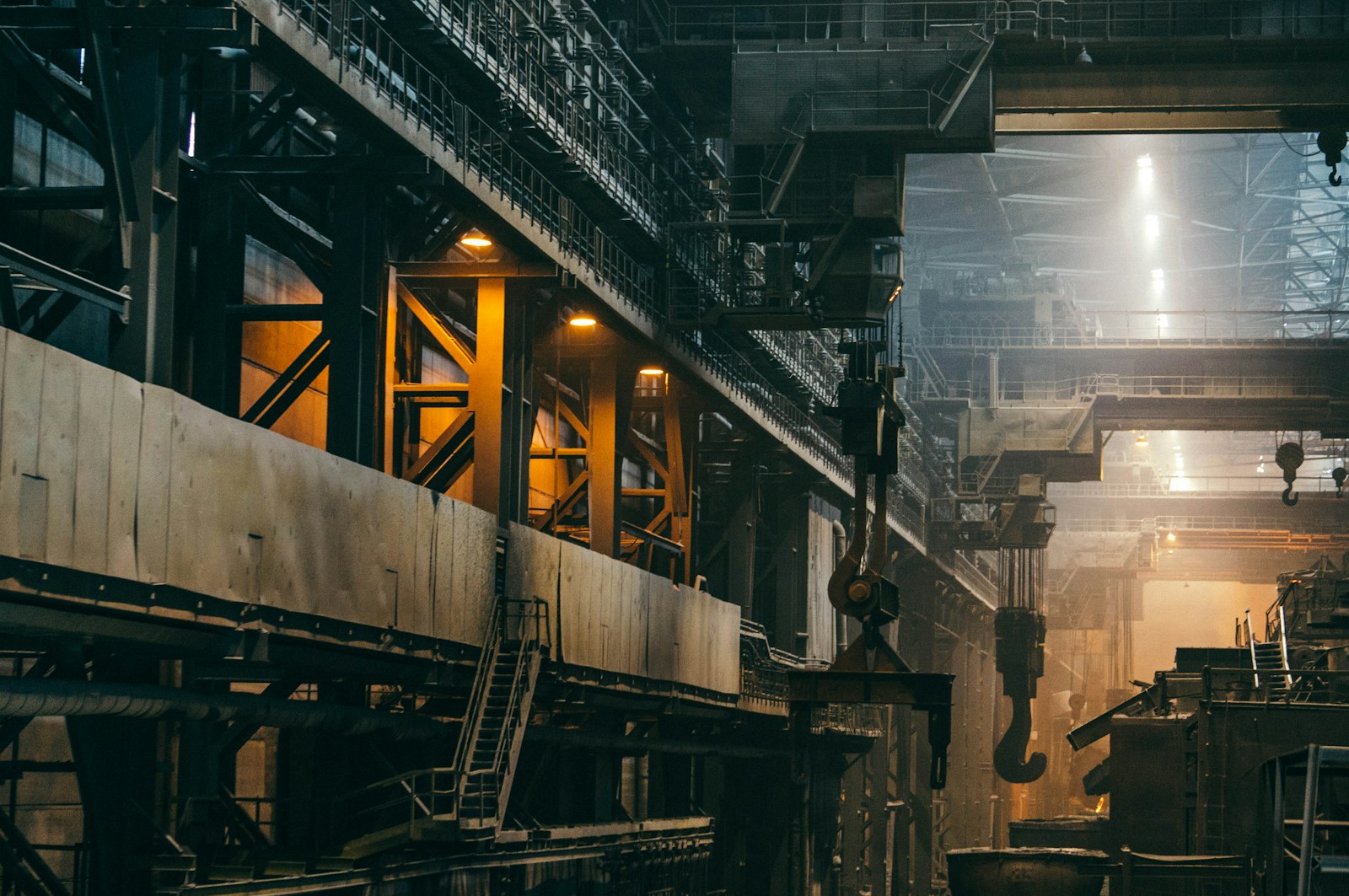 Interior of a large industrial production facility